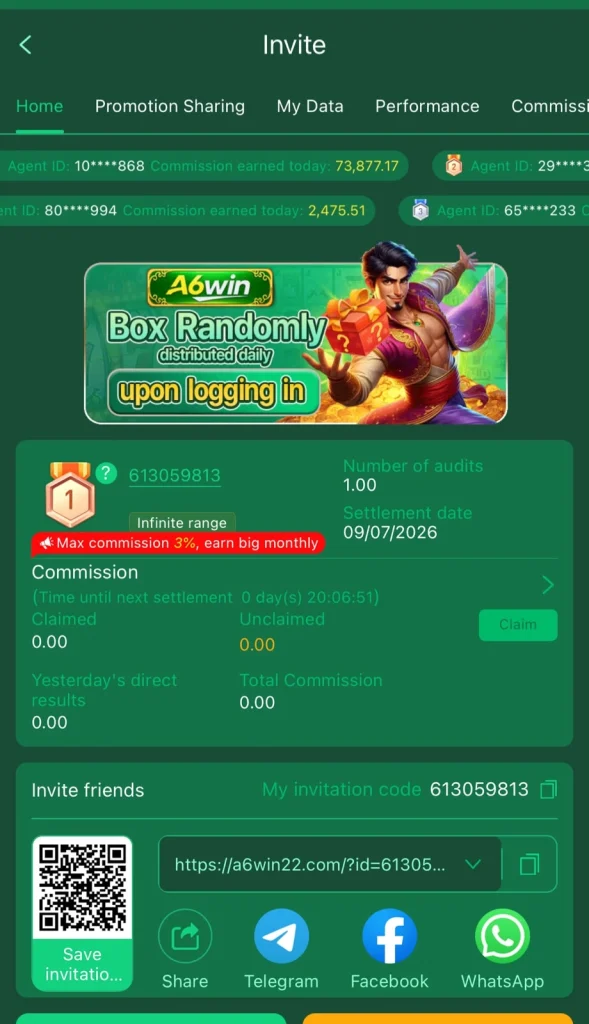 Commission dashboard